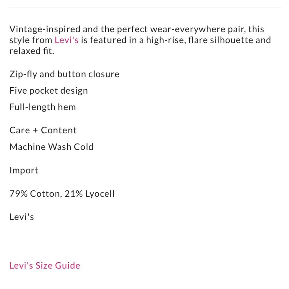 NWT Free People Marine Babe Easy Street Levi Flare Jeans size 31/12 - Picture 6 of 13